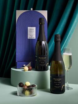 John Lewis Prosecco Duo & Chocolate Gift Box, Multi