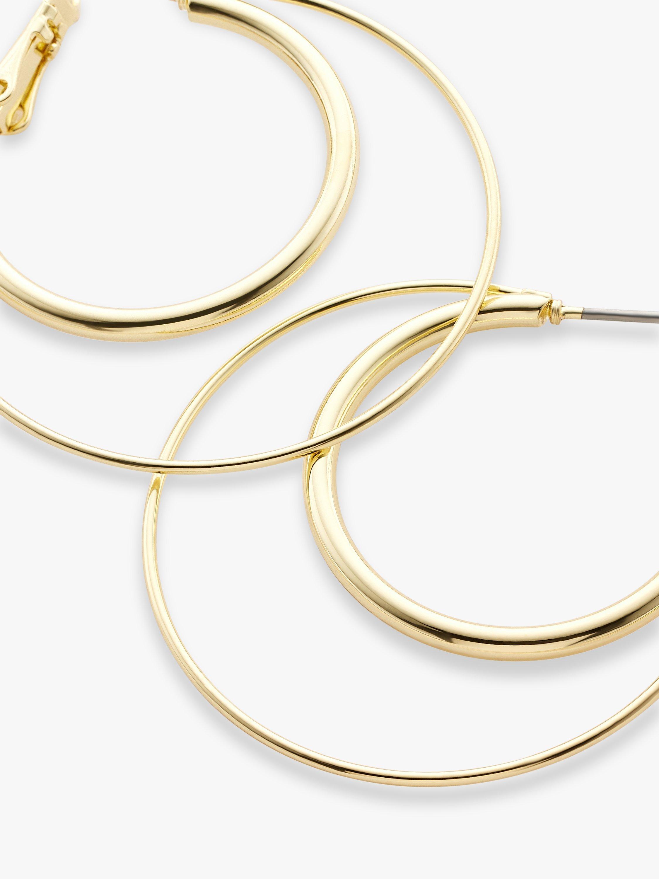 John Lewis Double Hoop Earrings, Gold