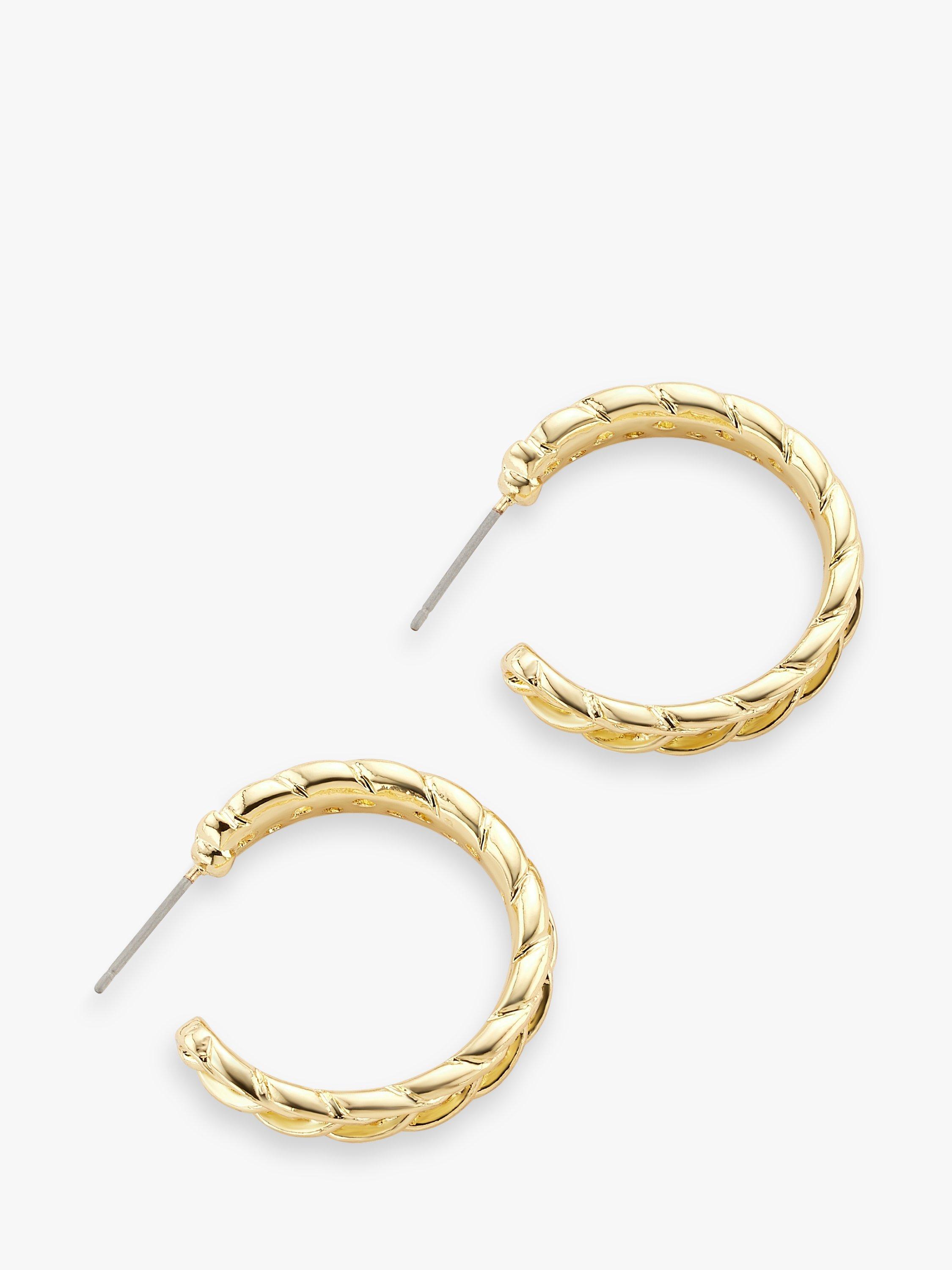 John Lewis Lattice Half Hoop Earrings, Gold