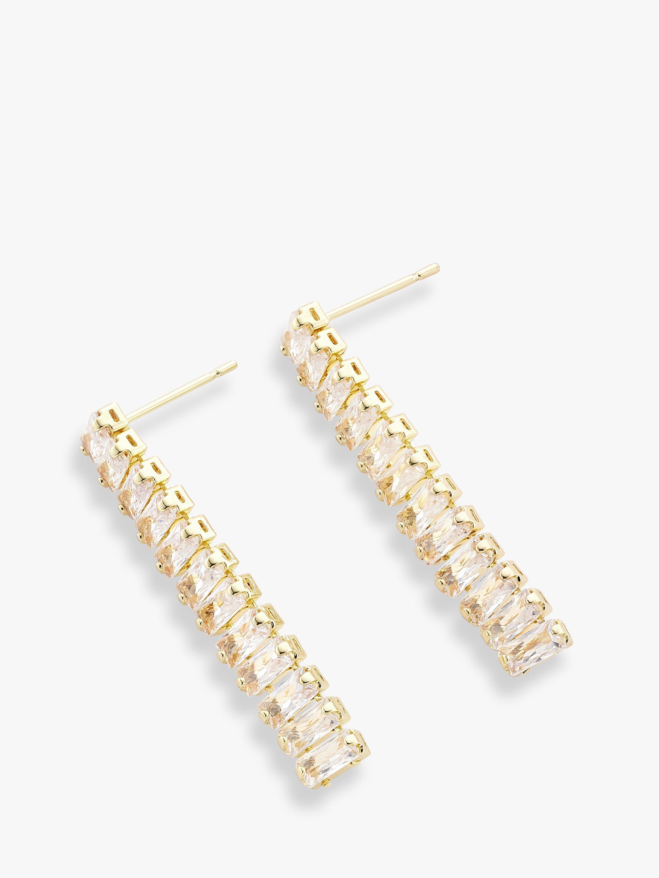 John Lewis Baguette Cubic Zirconia Drop Earrings