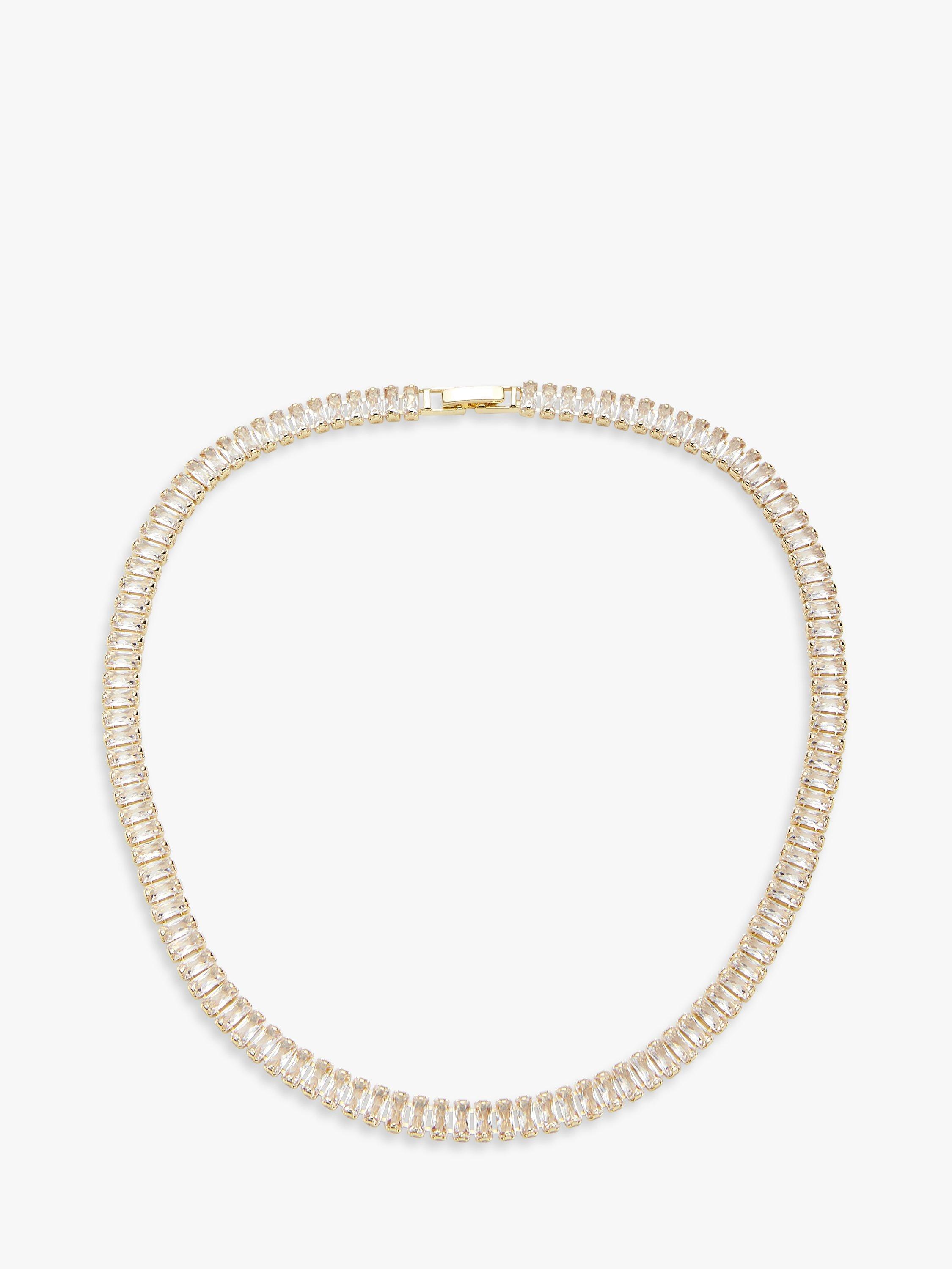 John Lewis Baguette Cubic Zirconia Collar Necklace