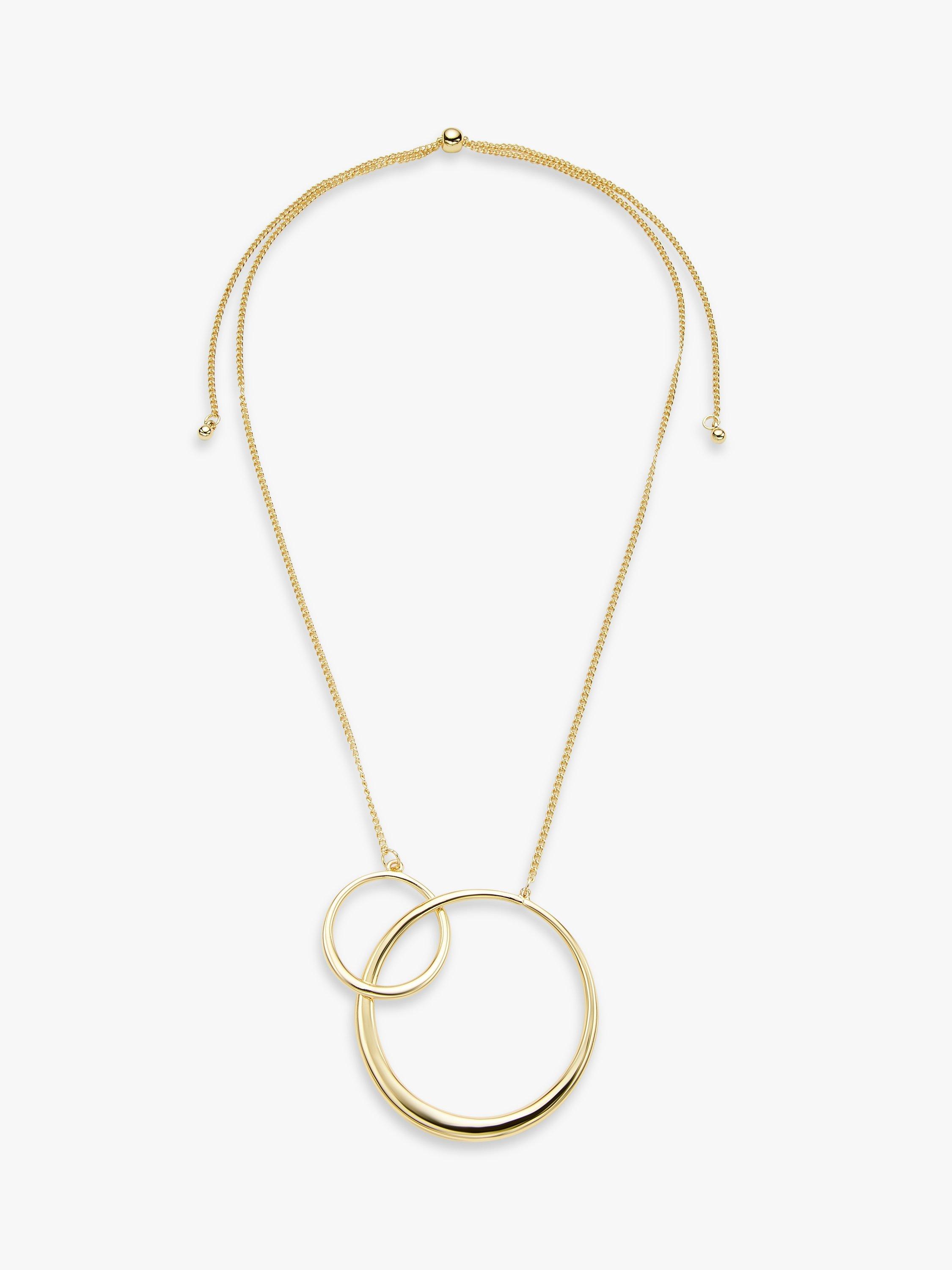 John Lewis Double Circle Linked Pendant Necklace, Gold