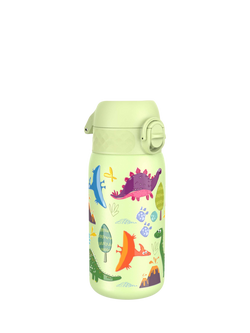 Ion8 Dinosaurs Leak-Proof Stainless Steel Drinks Bottle, 400ml, Luminous Pear, Luminous Pear
