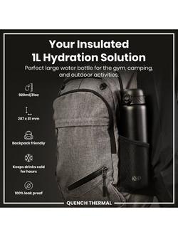 Ion8 Insulated Stainless Steel Leak-Proof Drinks Bottle, 920ml - view 2, Black