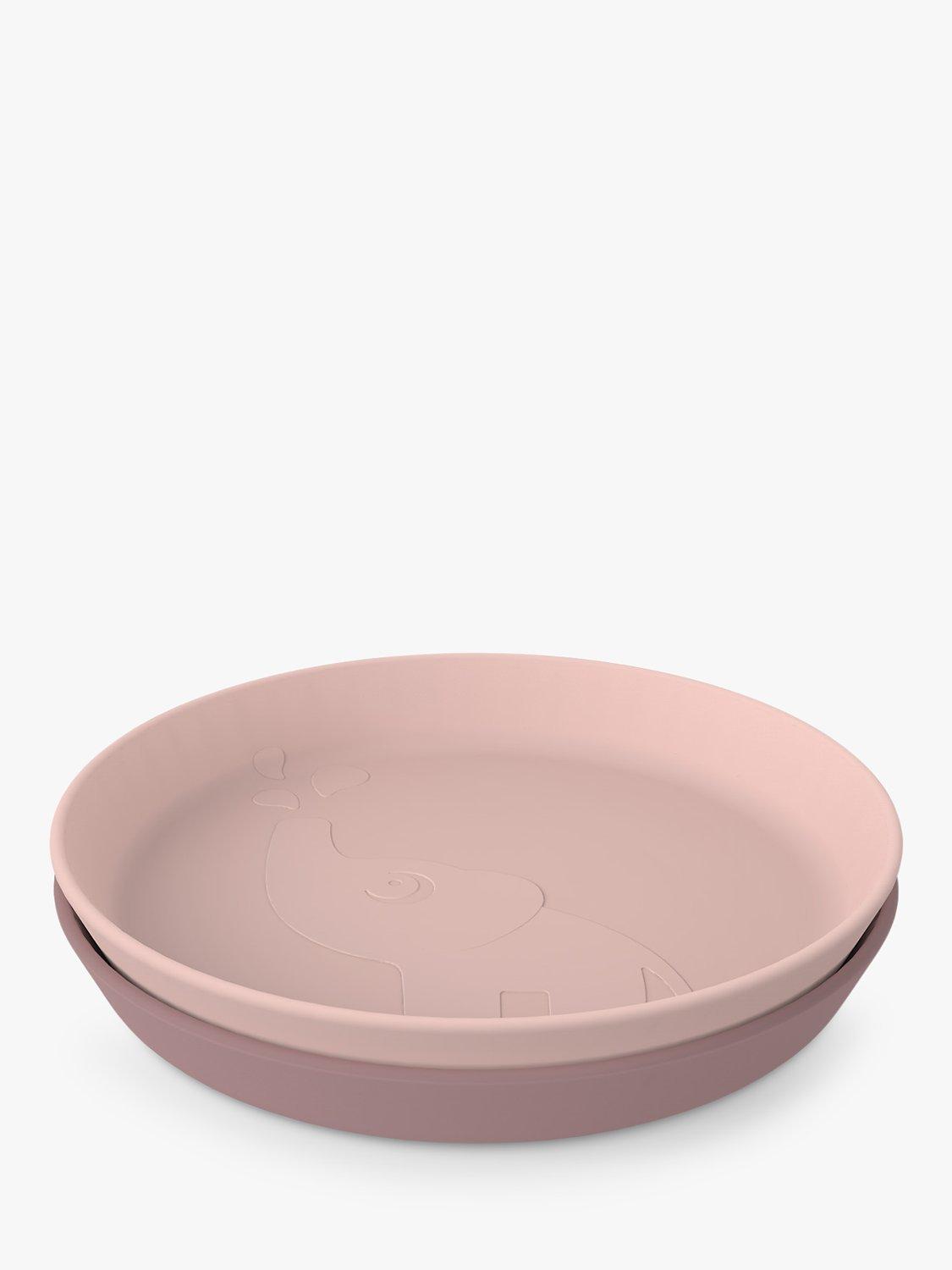 Done by Deer Kiddish Raffi Baby Plate, Pack of 2, Powder