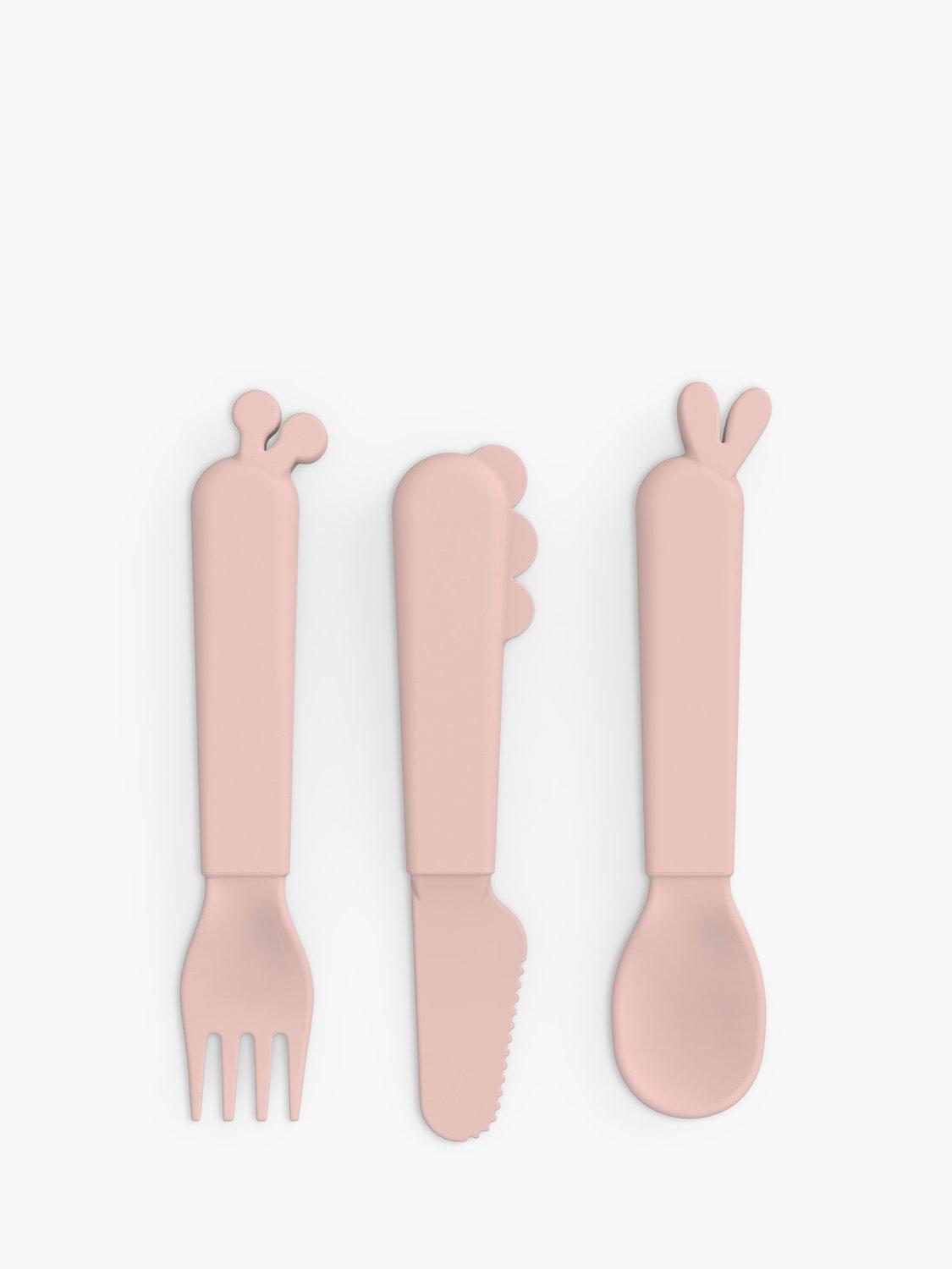 Done by Deer Kiddish Deer Friends Baby Cutlery Set, Powder
