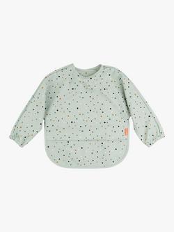 Done by Deer Sleeved Pocket Bib, Green Dots, Green Dots