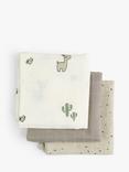 Done by Deer Lalee GOTS Organic Cotton Muslin Burp Cloths, Pack  of 3, Sand