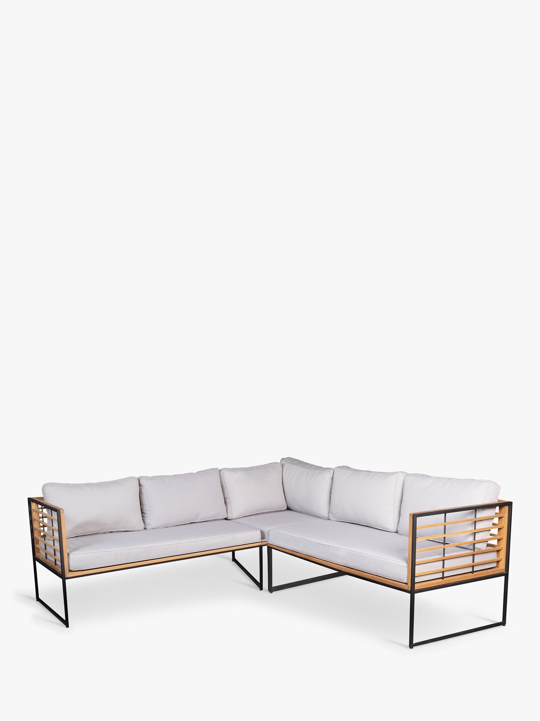 John Lewis Vega 4-Seater Garden Corner Sofa, Natural/Grey