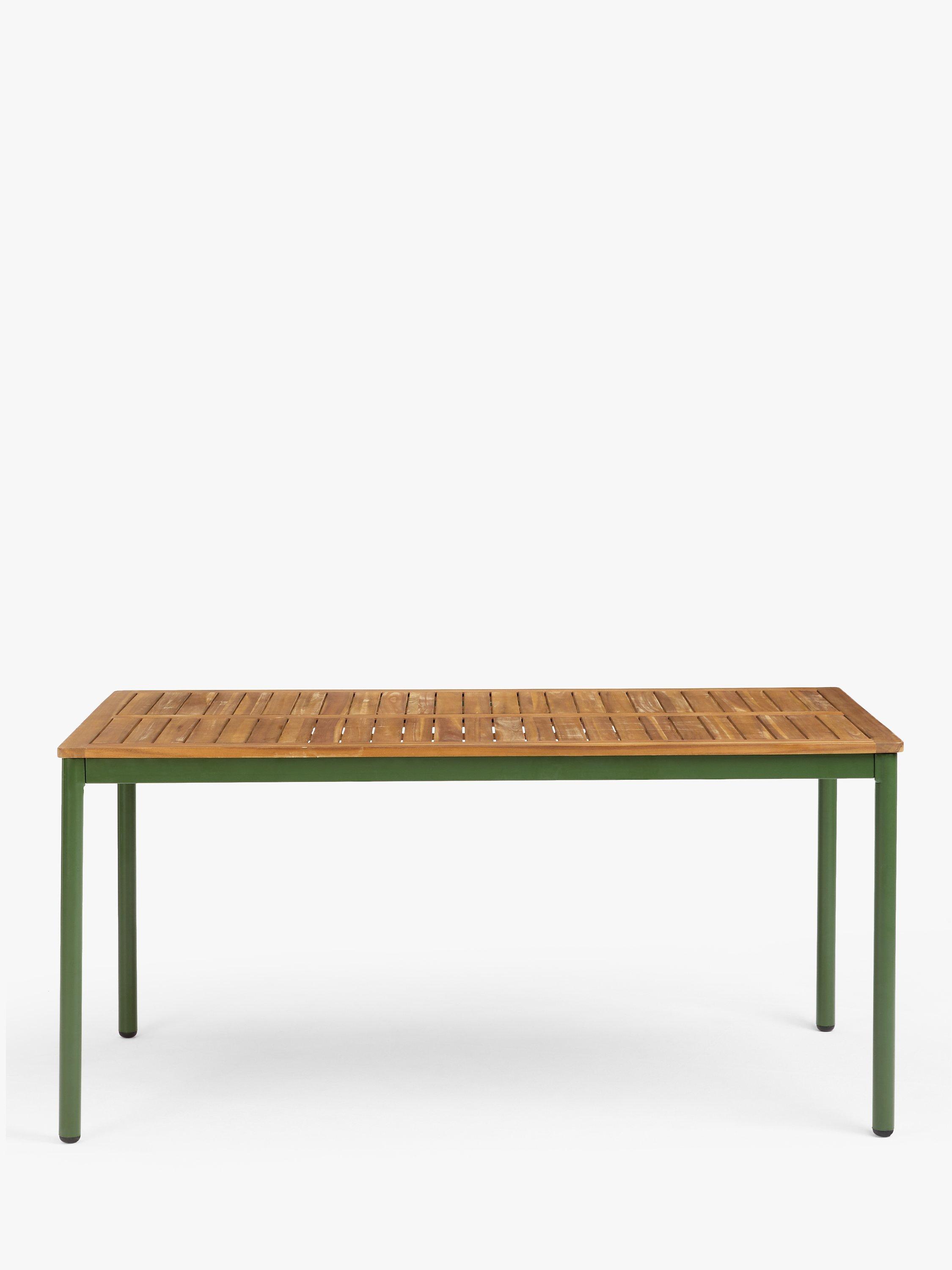 John Lewis Erna 6 Seater Garden Dining Table Benches Set Green Natural