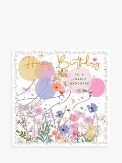 Belly Button Designs Balloons & Flowers Daughter Birthday Card