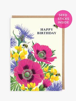 Cath Tate Cards Bee Birthday Seed Card, Multi