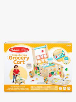 Melissa & Doug Shape Sort Grocery Cart Walker Toy - view 2, Multi