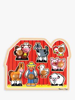 Melissa & Doug Farm Friends Large Peg Puzzle, Multi Multi