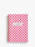 John Lewis A5 Check Spiral Bound Notebook. Pink