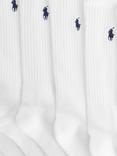 Ralph Lauren Cotton Blend Athletic Socks, Pack of 6, White