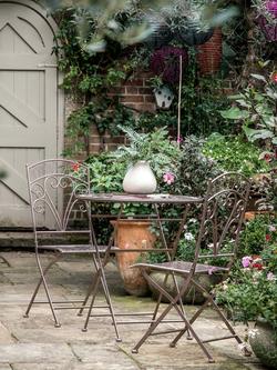 Gallery Direct Brindisi 2-Seater Folding Garden Bistro Table & Chairs Set, Noir