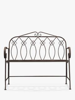 Gallery Direct Matera 2-Seater Metal Garden Bench, Noir
