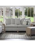 Desser Samford Rattan 3-Seater Sofa with Scatter Cushions, Pebble
