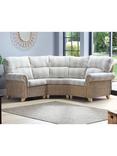 Desser Clifton Rattan Athena Check 3-Seater Corner Sofa, Grey