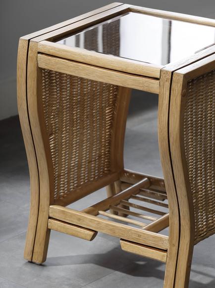 Desser Opera Rattan Side Table, Light Oak - view 2, Light Oak