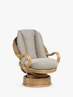 Desser Viola Deluxe Swivel Rattan Rocking Chair, Beige, Beige