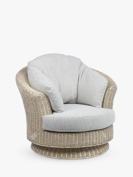 Desser Dijon Lyon Swivel Lounge Chair, Natural Pebble, Natural Pebble