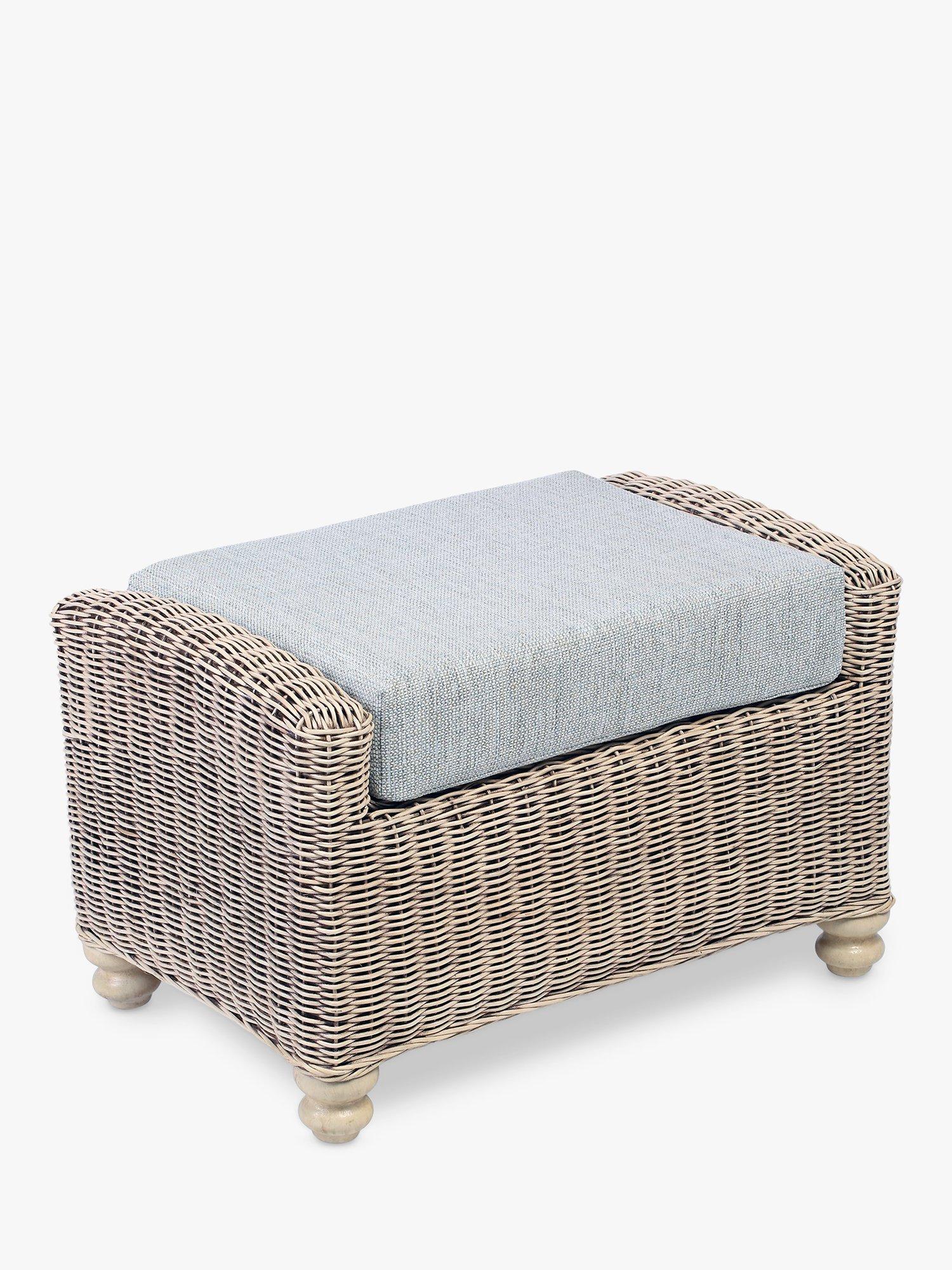 Desser Samford Rattan Footstool Pebble