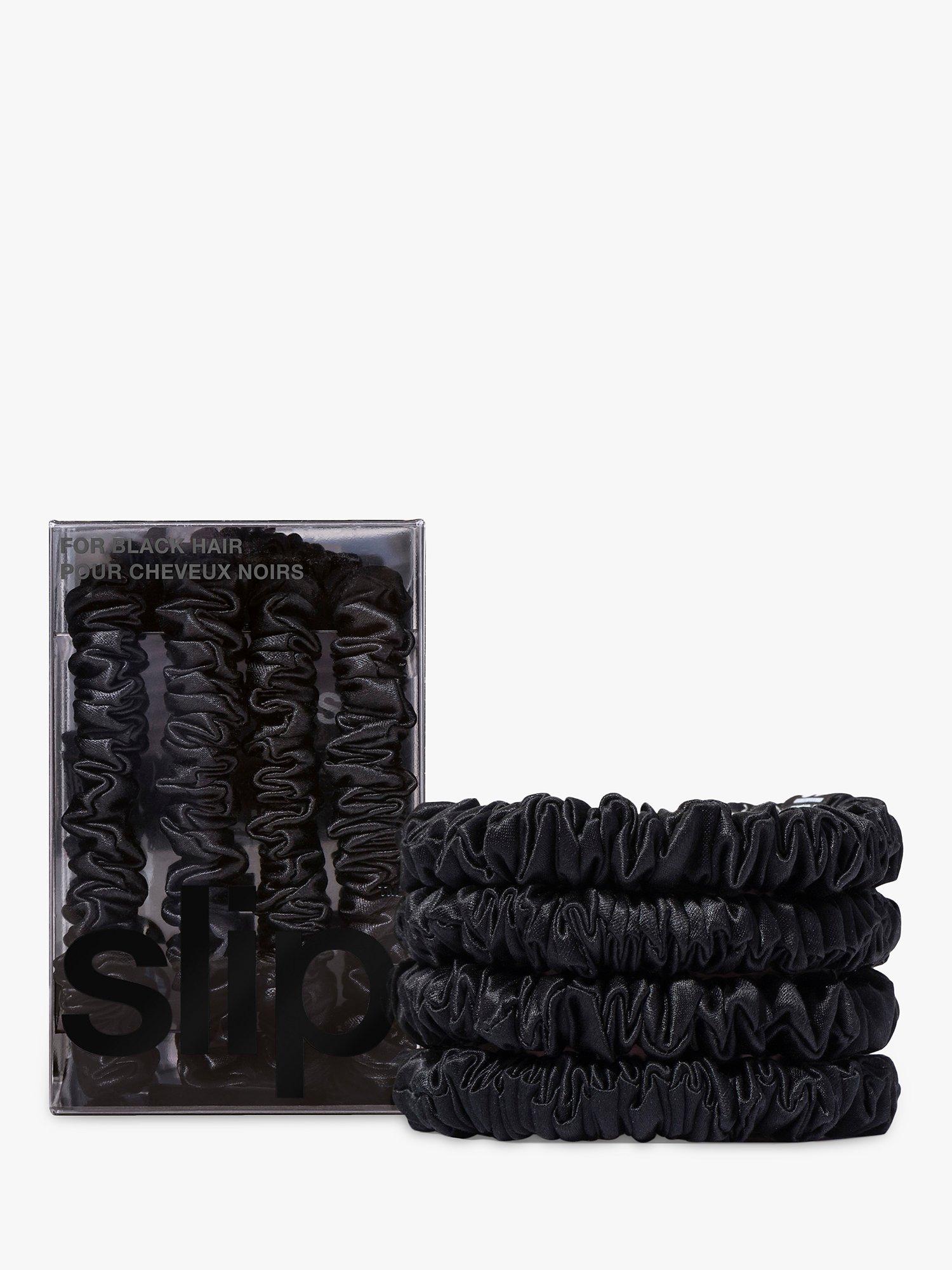 Product image 1 of 6, which shows Slip® Pure Silk Skinny Scrunchies, Black