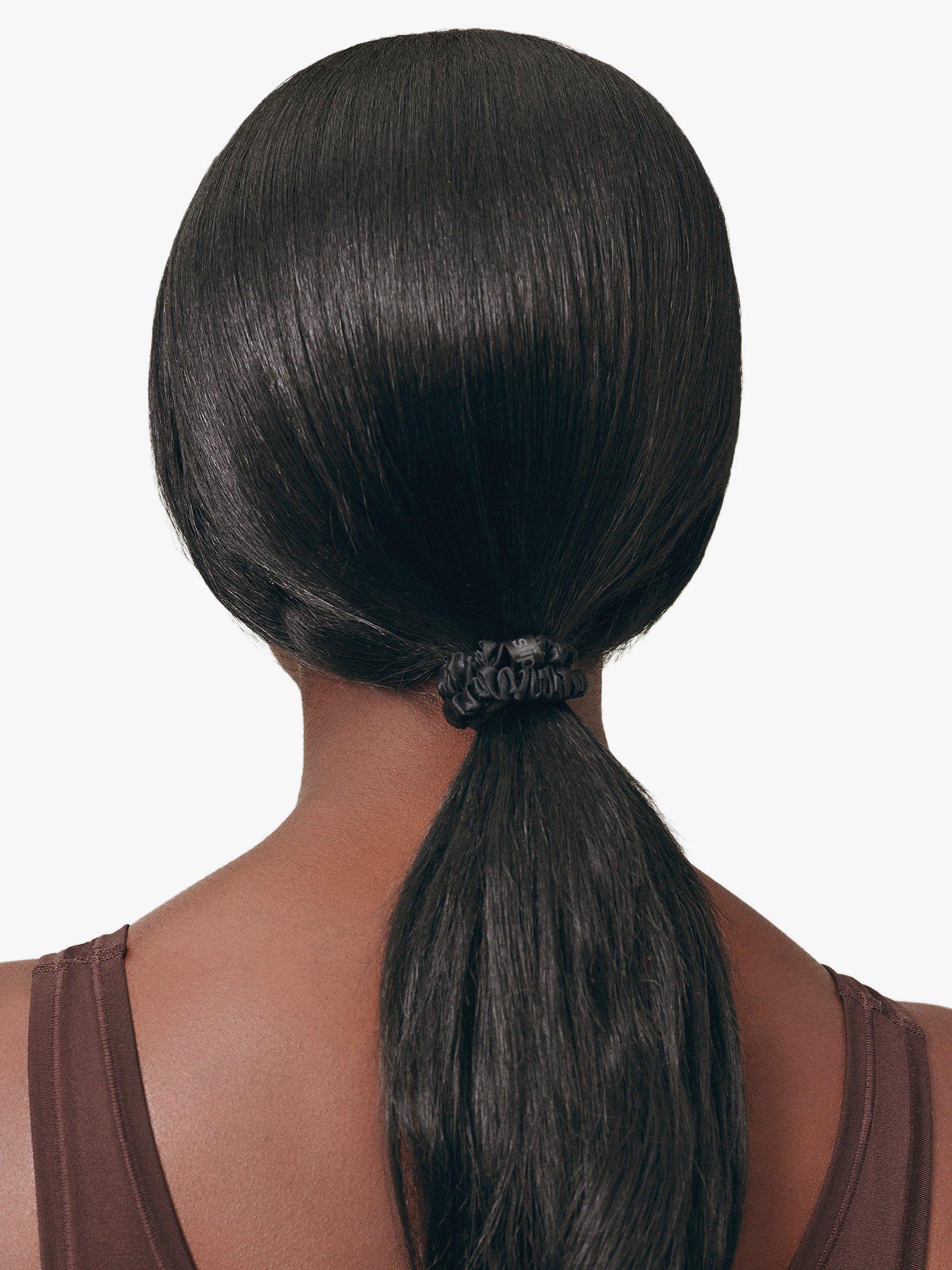 Product image 4 of 6, which shows Slip® Pure Silk Skinny Scrunchies, Black