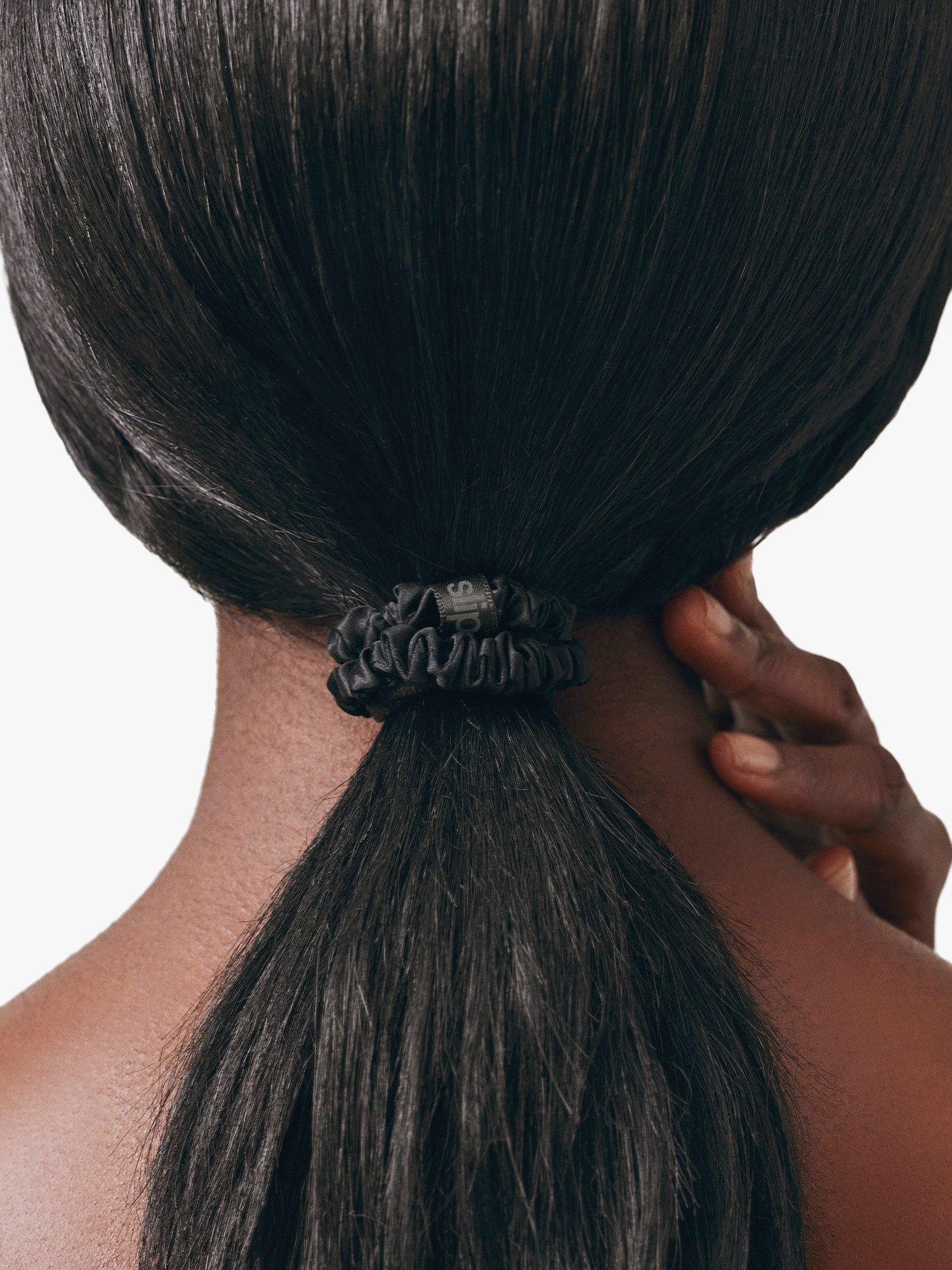 Product image 5 of 6, which shows Slip® Pure Silk Skinny Scrunchies, Black