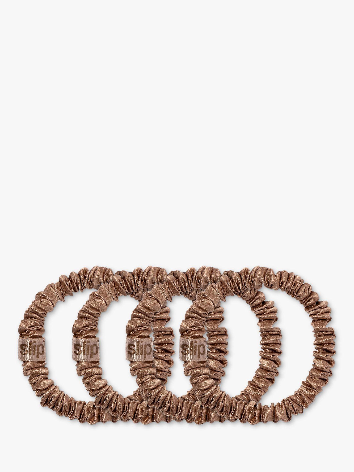Product image 2 of 7, which shows Slip® Pure Silk Skinny Scrunchies, Light Brown