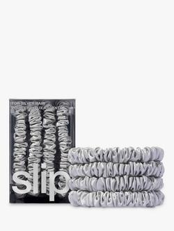 Slip® Pure Silk Skinny Scrunchies, Silver