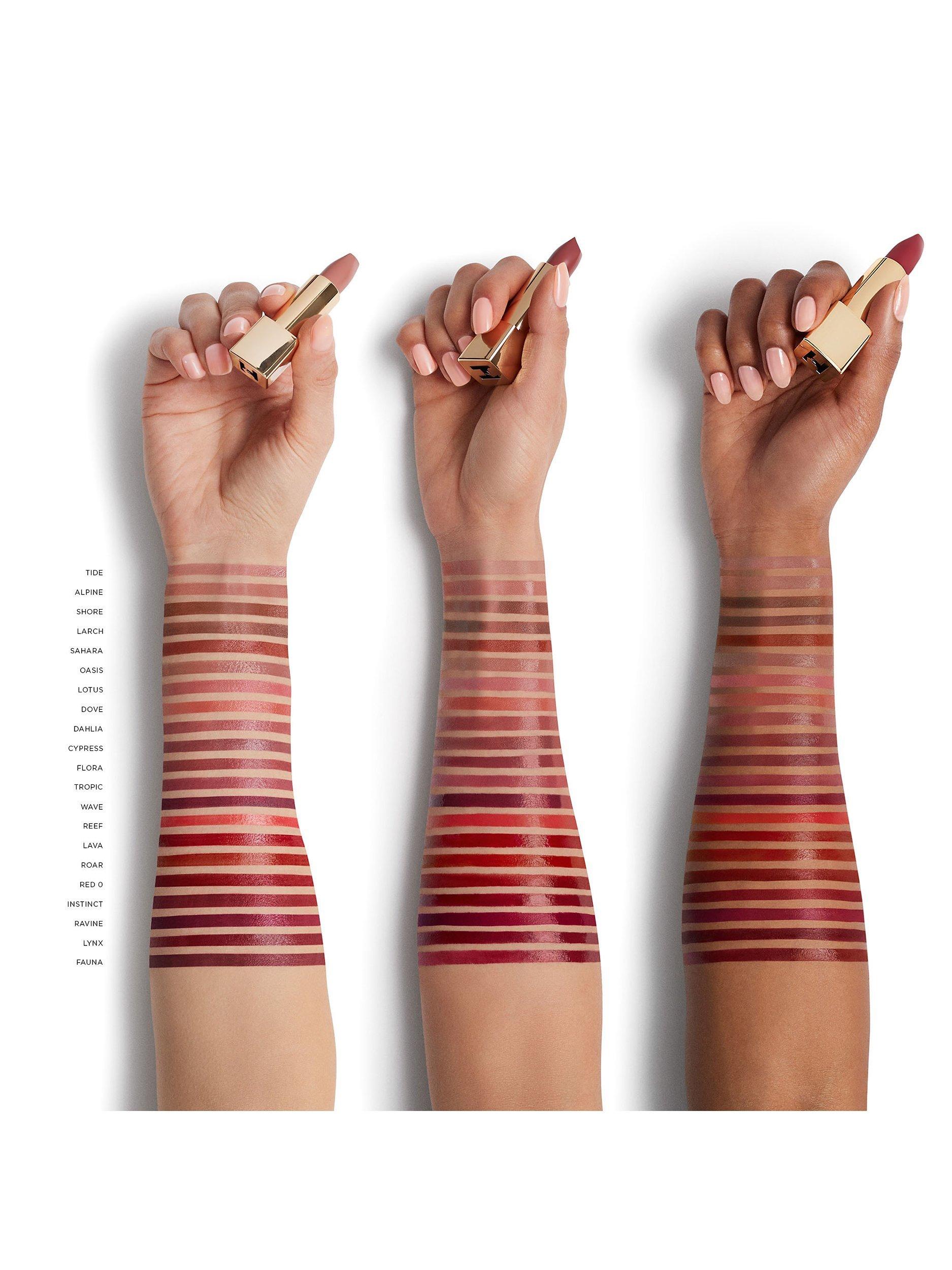 Product image 6 of 7, which shows Hourglass Unlocked Satin Crème Lipstick, Roar 324