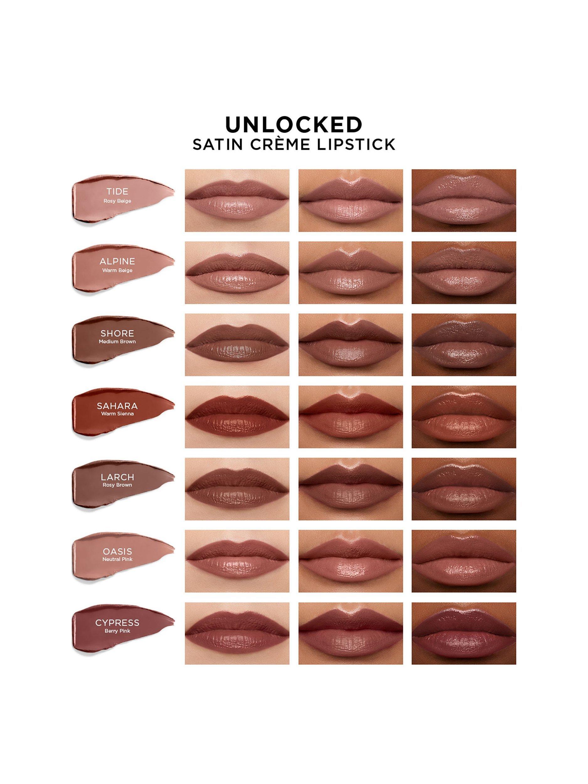 Product image 5 of 7, which shows Hourglass Unlocked Satin Crème Lipstick, Cypress 328