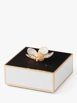 kate spade new york Floral Enamel Jewellery Keepsake Box, Black/White