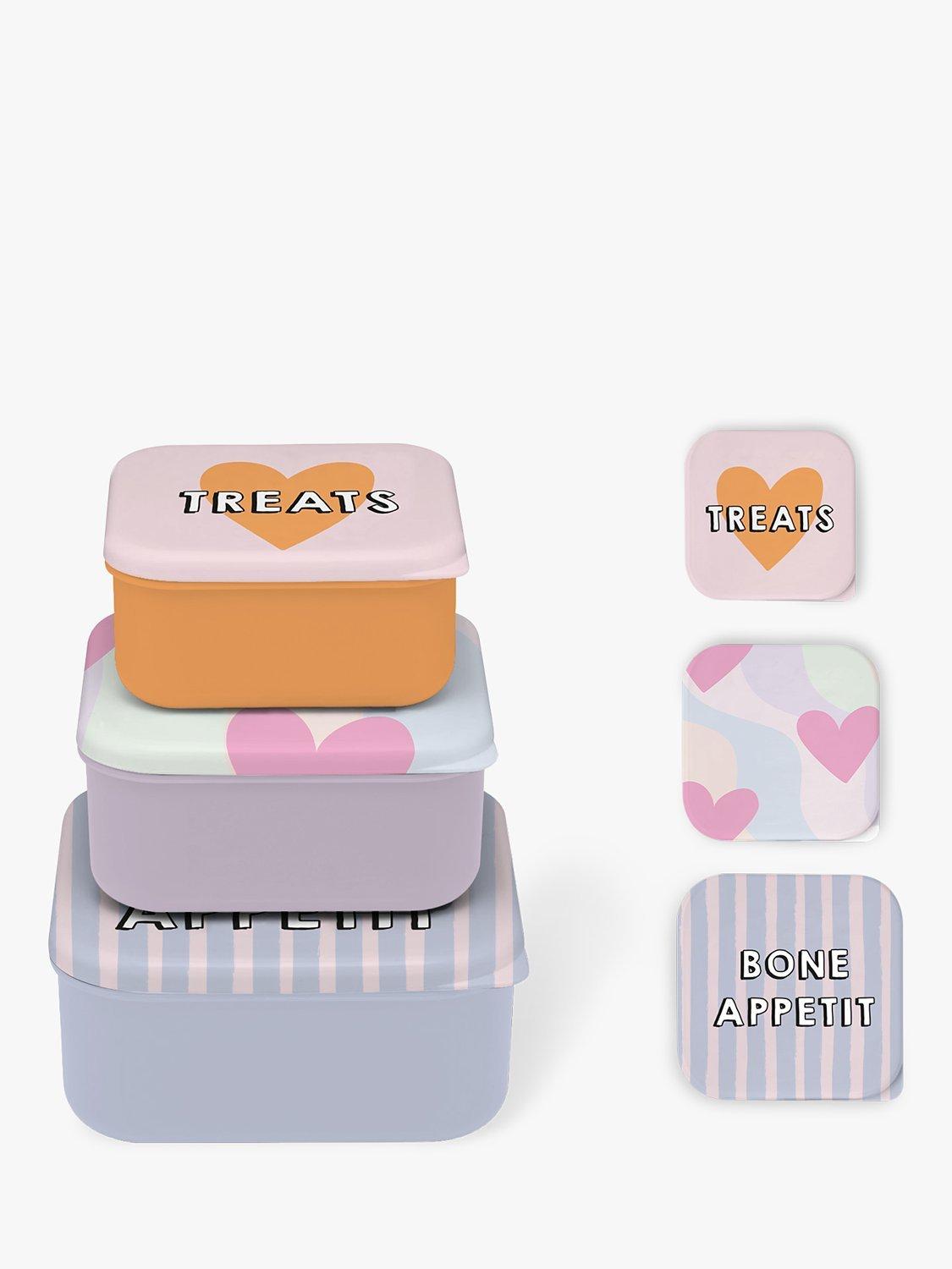 Pawsome Paws Boutique Snack Pots, Set of 3, Pink/Multi