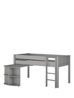 Stompa Classic Mid Sleeper Bed Frame with Pull-Out Desk - view 2, Grey