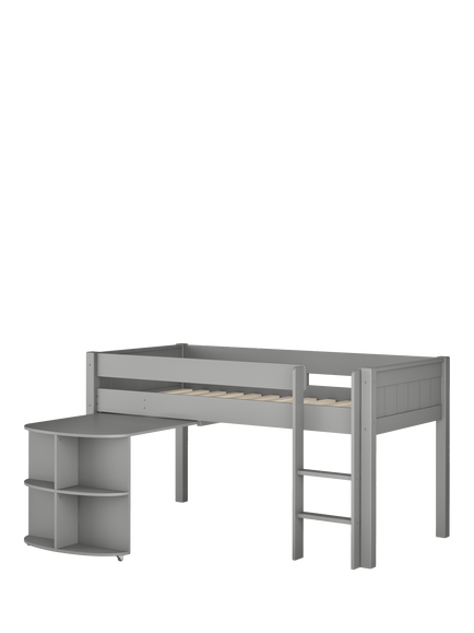 Stompa Classic Mid Sleeper Bed Frame with Pull-Out Desk - view 2, Grey