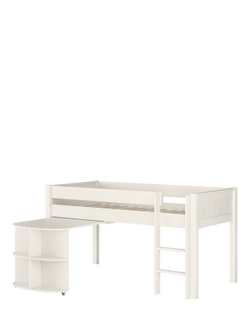 Stompa Classic Mid Sleeper Bed Frame with Pull-Out Desk - view 2, White