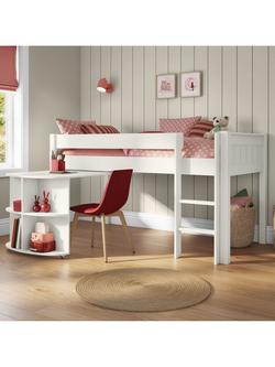 Stompa Classic Mid Sleeper Bed Frame with Pull-Out Desk, White