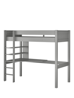 Stompa Classic High Sleeper Bed Frame with Integrated Desk & Shelving - view 2, Grey