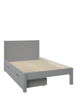 Stompa Classic Wooden Bed Frame with Pair of Drawers, Small Double - view 2, Grey