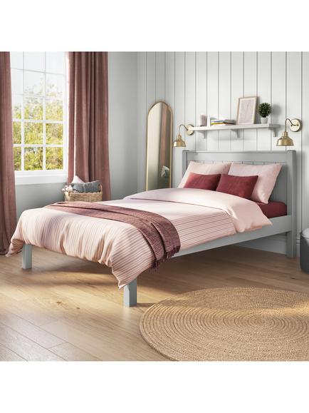 Stompa Classic Low End Wooden Bed Frame, Double, Grey