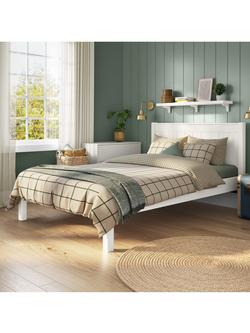 Stompa Classic Low End Wooden Bed Frame, Double, White