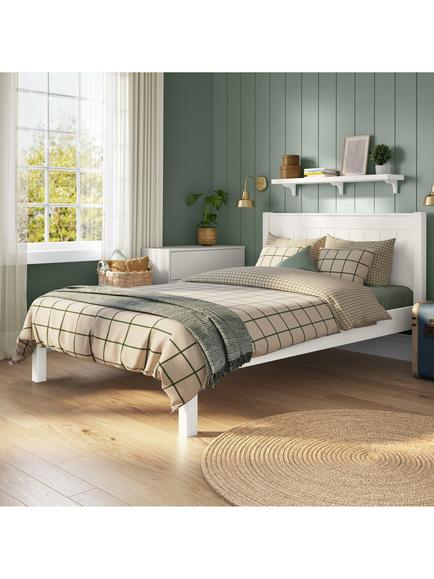 Stompa Classic Low End Wooden Bed Frame, Double, White