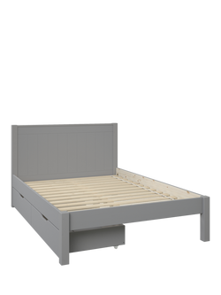 Stompa Classic Wooden Bed Frame with Pair of Drawers, Double - view 2, Grey