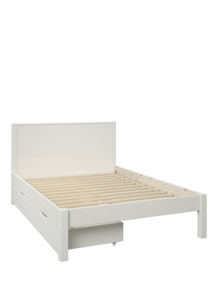 Stompa Classic Wooden Bed Frame with Pair of Drawers, Double, White
