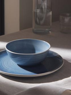 John Lewis Skye Stoneware Reactive Glaze Cereal Bowl, 17cm - view 2, Light Blue