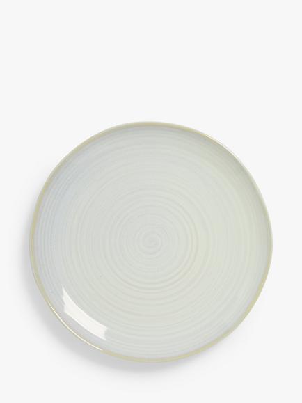 John Lewis Skye Reactive Glaze Stoneware Side Plate, 21.8cm, Off White